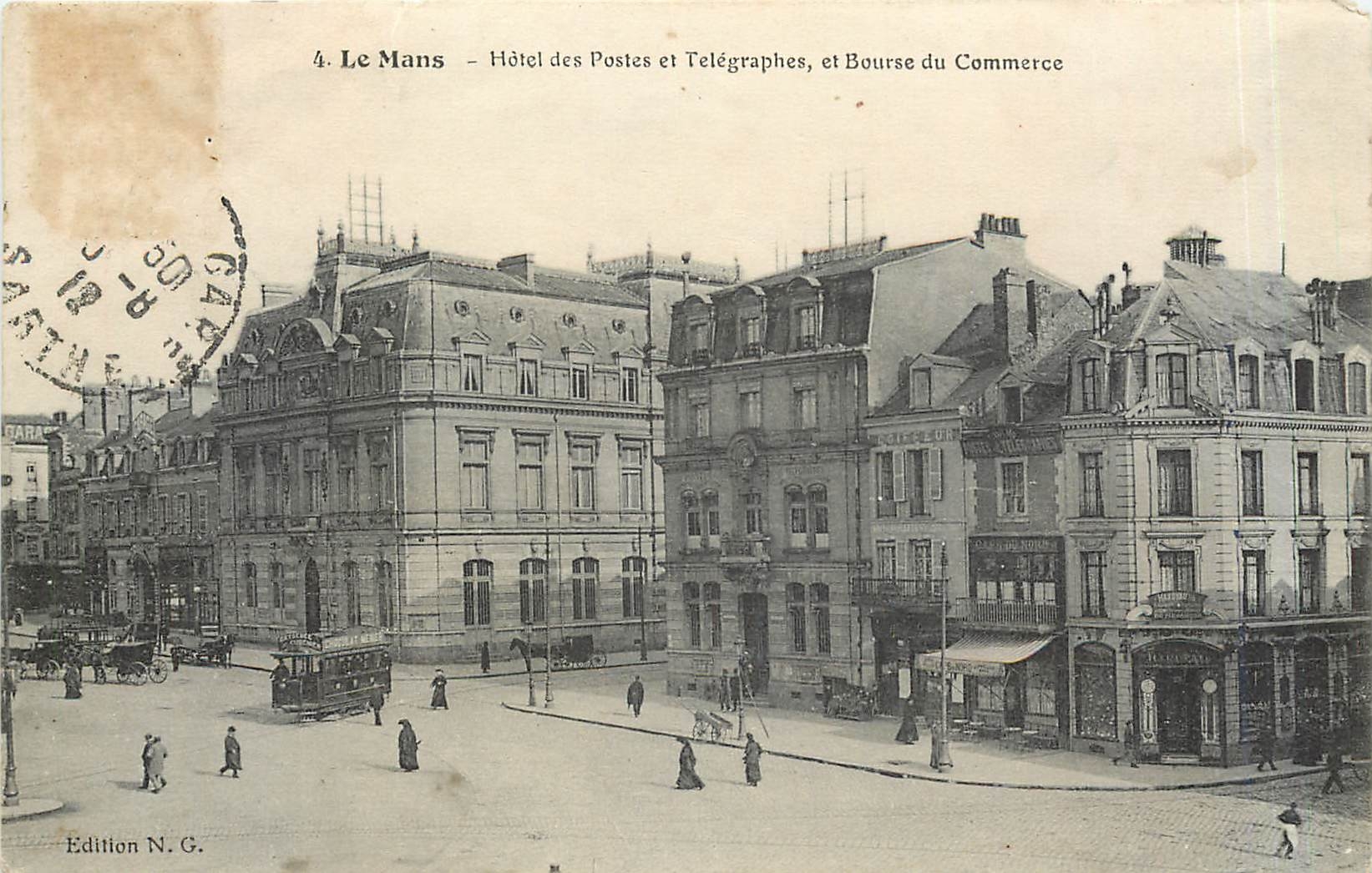 CPA Le Mans Hotel des Postes et Telegraphes et Bourse du Commeree 