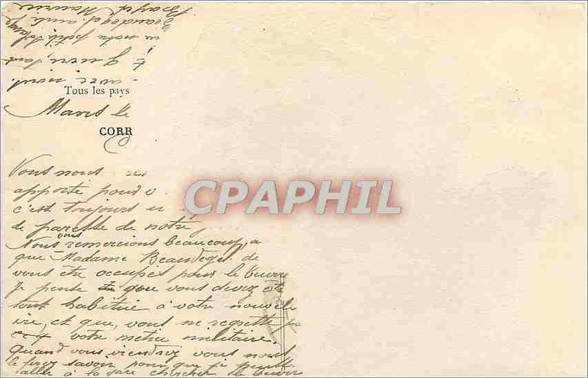 CPA Le Mans Hotel des Postes et Telegraphes et Bourse du Commeree  — Rückseite