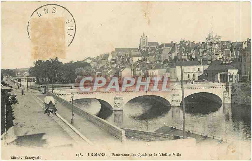 CPA Le Mans Panorama des Quais et la Vieille Ville 
