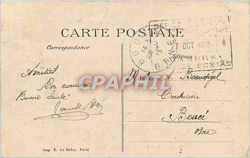 CPA Le Mans La Caserne Cavaignac  — Rückseite