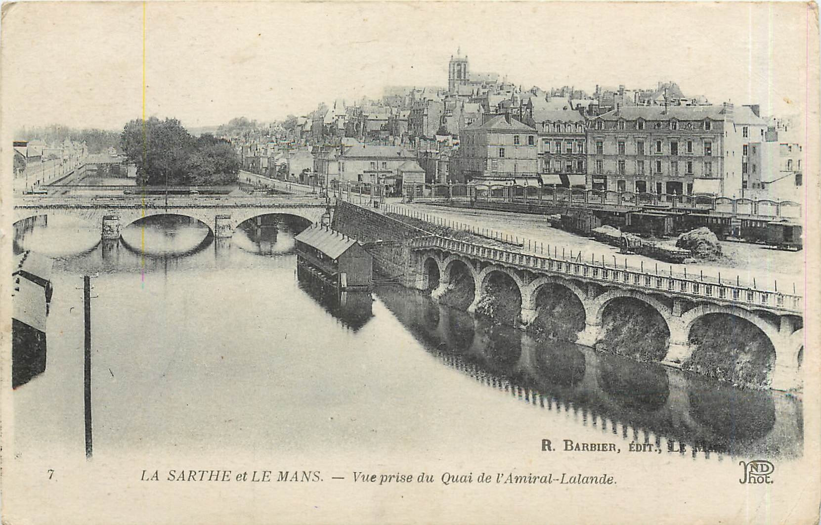 CPA La Sarthe et Le Mans Vue prise du Quai de l'Amiral Lalande Train