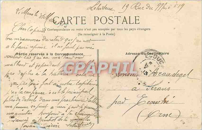 CPA Le Mans Partie de la Place de la Republique — Rückseite
