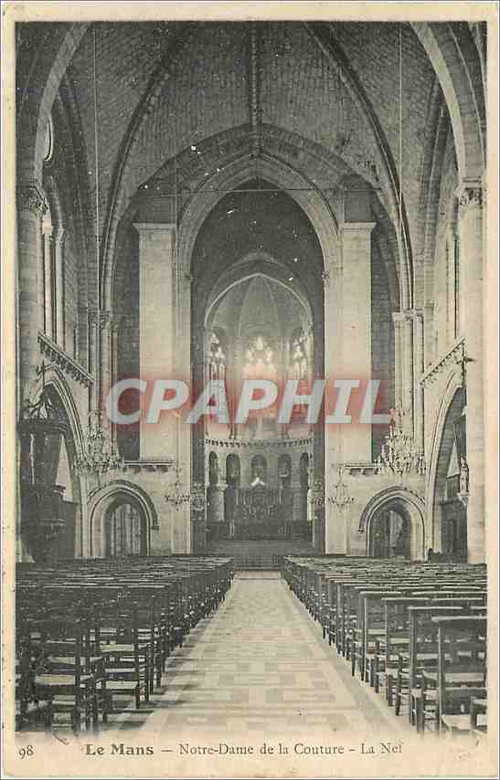 CPA Le Mans Notre Dame de la Couture La Nef 