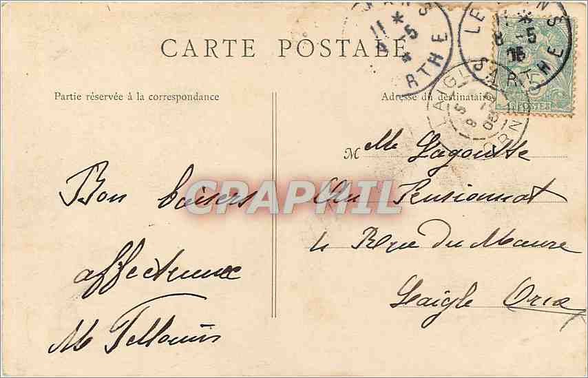 CPA Le Mans Notre Dame de la Couture La Nef  — Rückseite