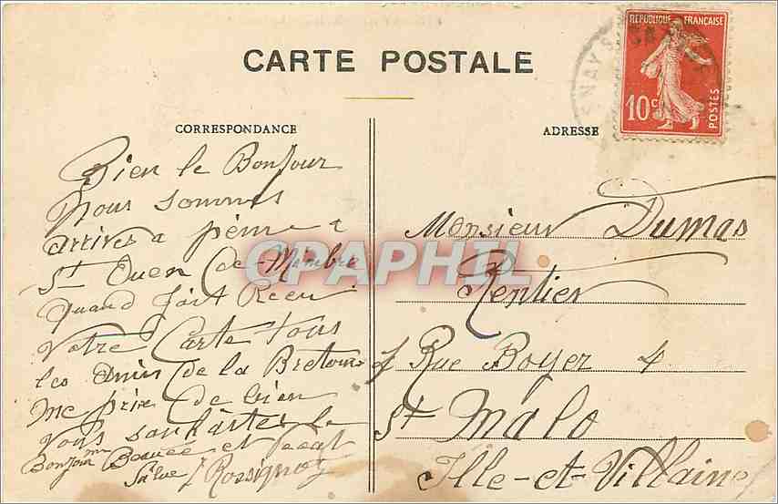 CPA Fresnay sur Sarthe Le Soufflet  — Rückseite