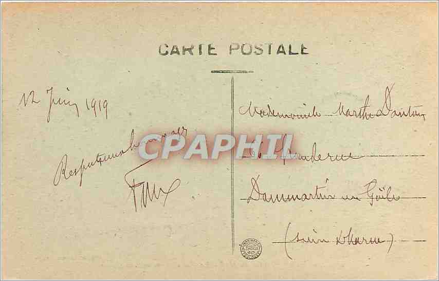 CPA Angers Jardin du Mail La Fontaine vue vers la Mairie  — Rückseite