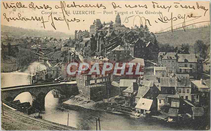 CPA Correze Uzerche Pont Turgot et Vue Generale 