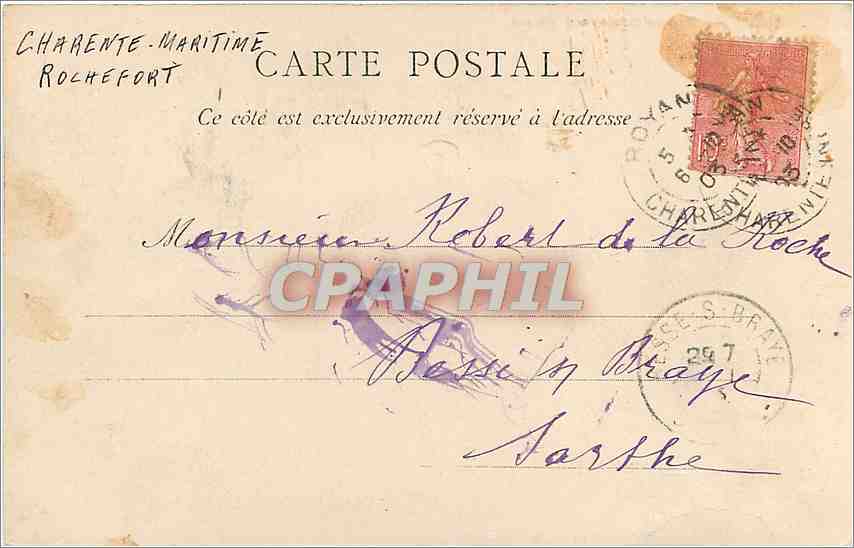 CPA Royan Port et Boulevard Thiers Bateaux — Rückseite
