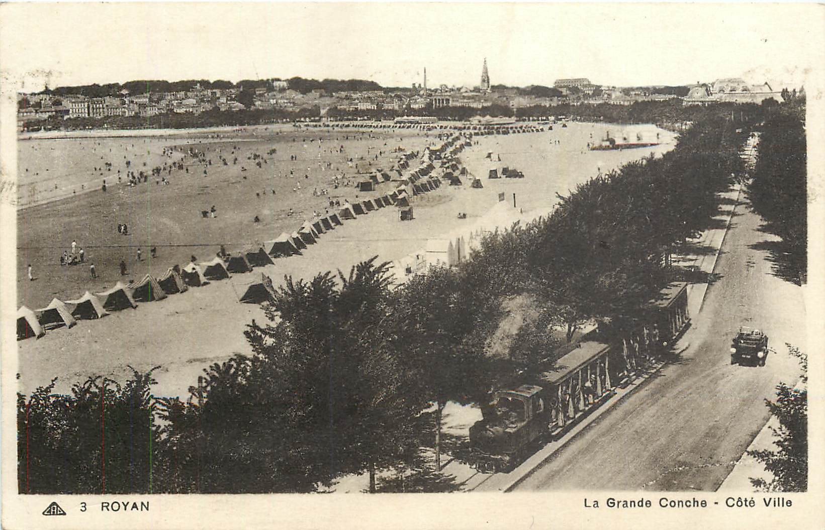 CPA Royan La Grande Conche Cote Ville Train