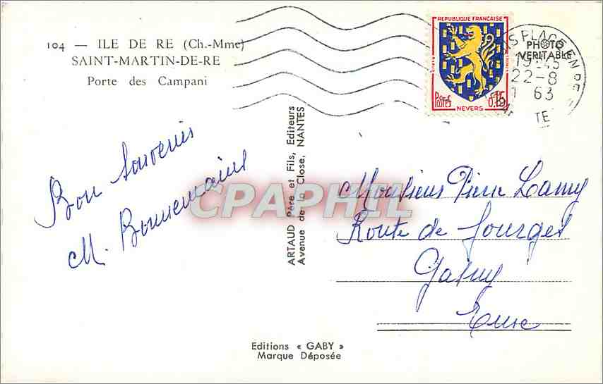 CPM Ile De Re Ch Mme Saint Martin De Re Porte des Campani  — Rückseite