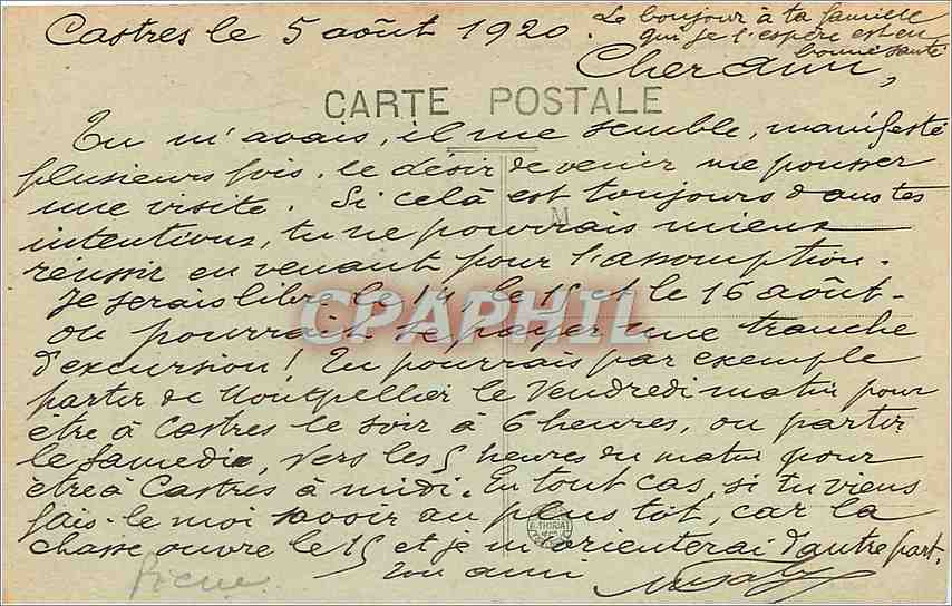 CPA Castres Le Sidobre La Peyro Clabado  — Rückseite