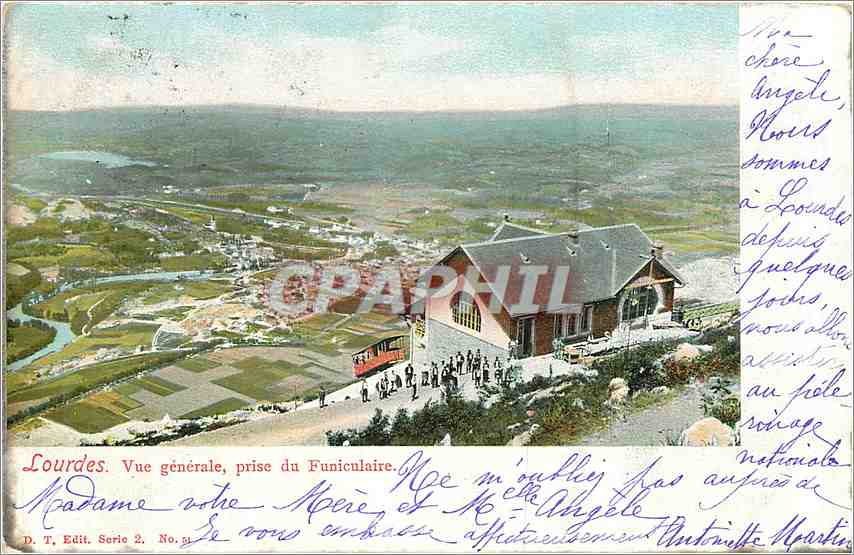 CPA Lourdes Vue generale prise du Funiculaire 