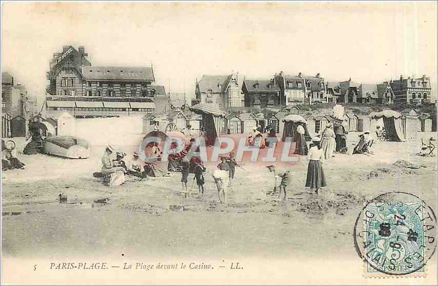 CPA Paris Plage La Plage devant le Casino 