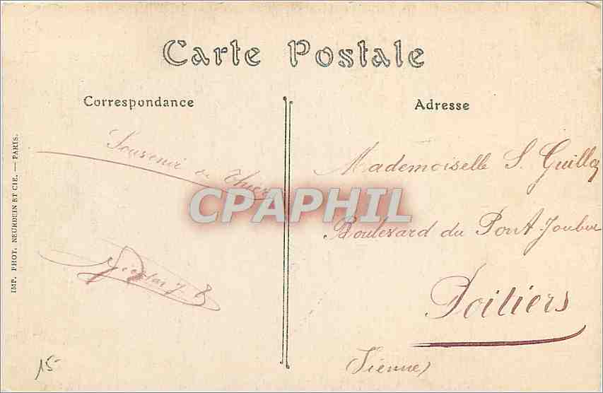 CPA Thiers La Route de la Vallee la Roche fendue  — Rückseite