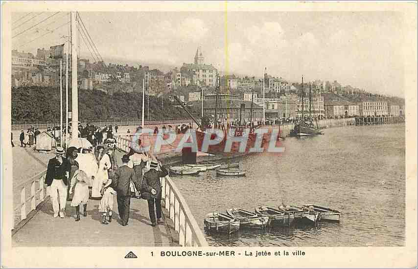 Boulogne-sur-Mer — La jetée et la ville — C. des Arts et Métiers, Strasbourg