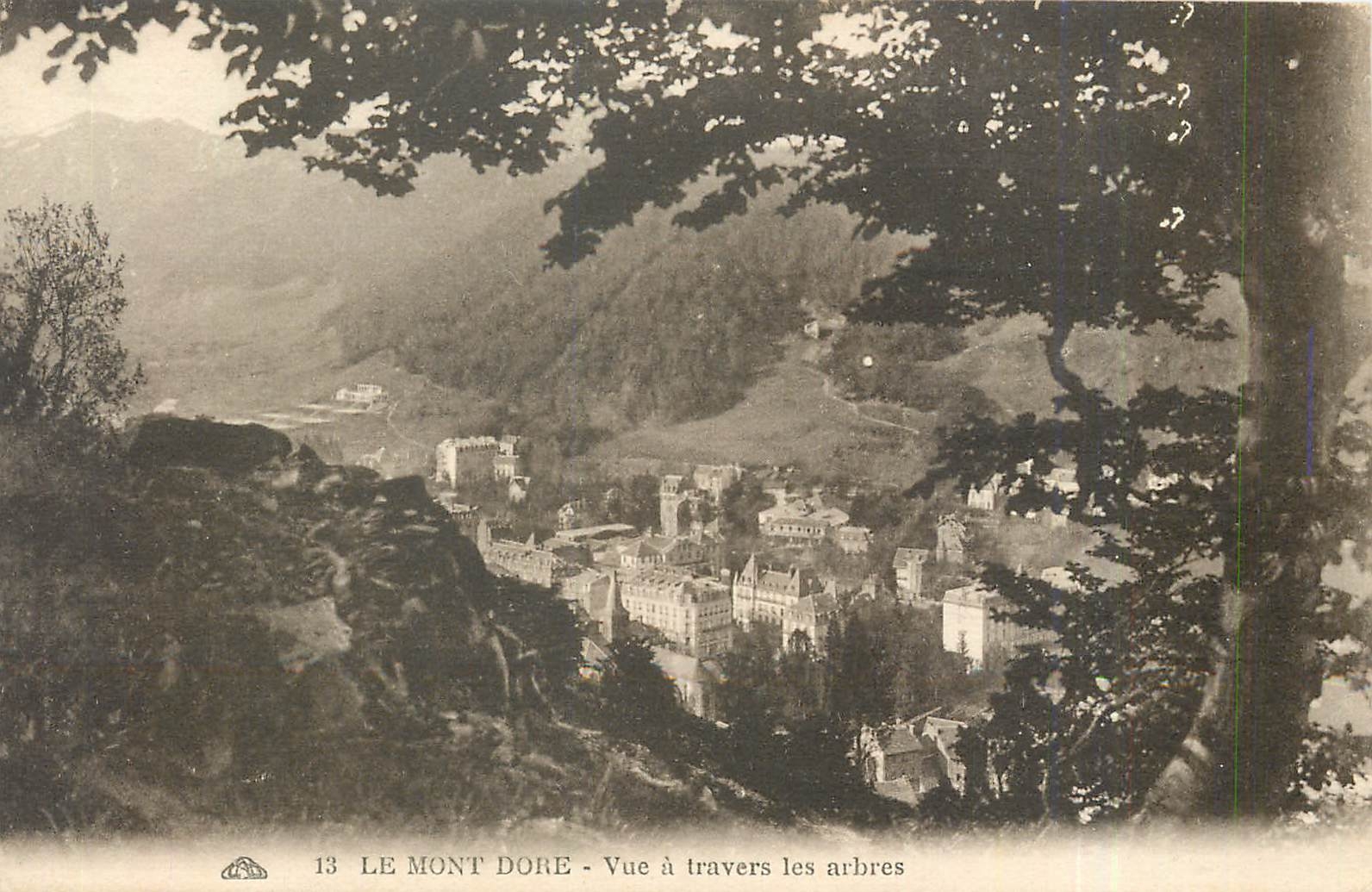 CPA Le Mont Dore Vue a travers les arbres 