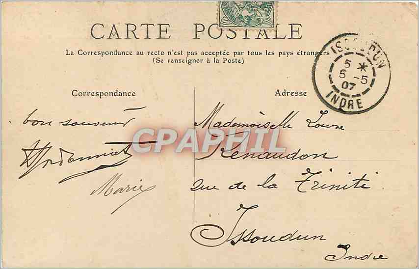 Royat — Vue prise au-dessus de l'Établissement Thermal — L'Auvergne, 707 — Rückseite