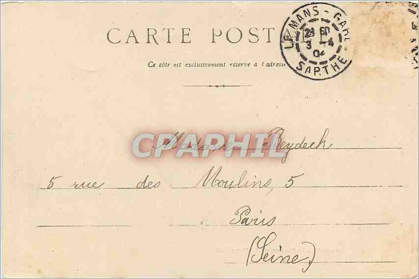 CPA Le Mans La Place de la Republique Tramway — Rückseite