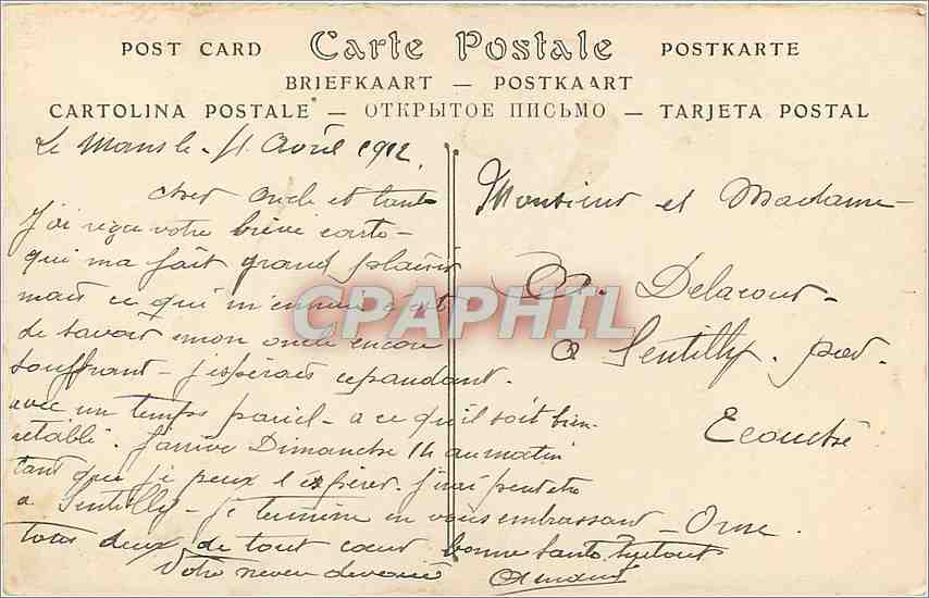 CPA Sarthe  — Rückseite