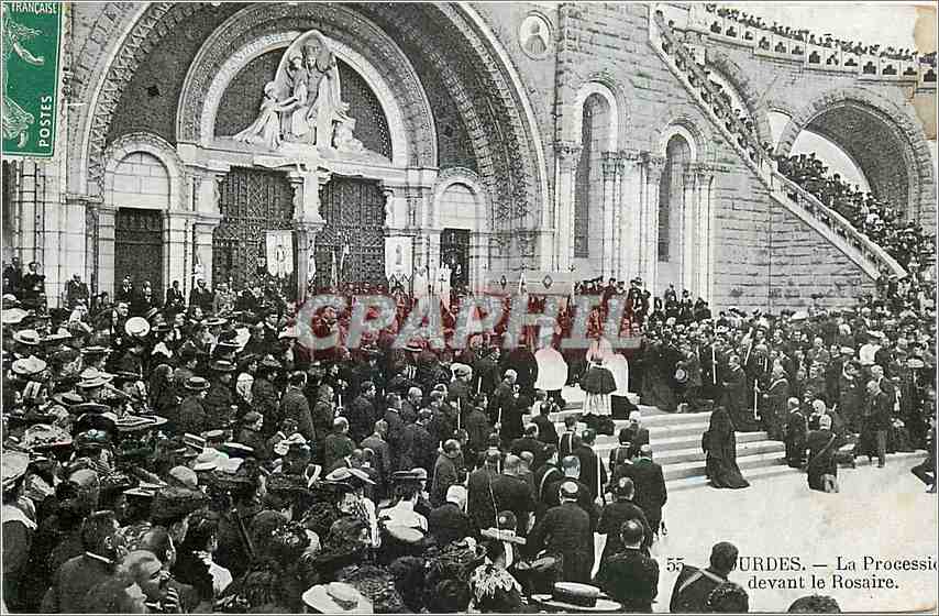 Lourdes — La Procession devant le Rosaire - Recto