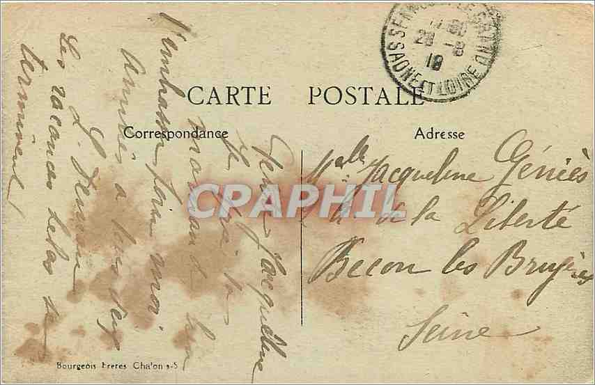 CPA Sennecey le Grand Les Bords de la Grosne  — Rückseite