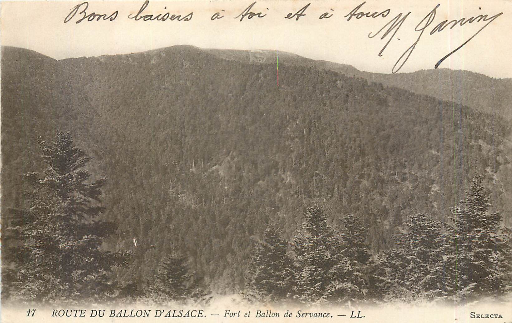 CPA Route du Ballon d'Alsace Fort et Ballon de Servance 