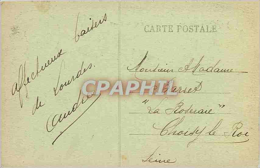 CPA Lourdes Vue generale et le Gave  — Verso