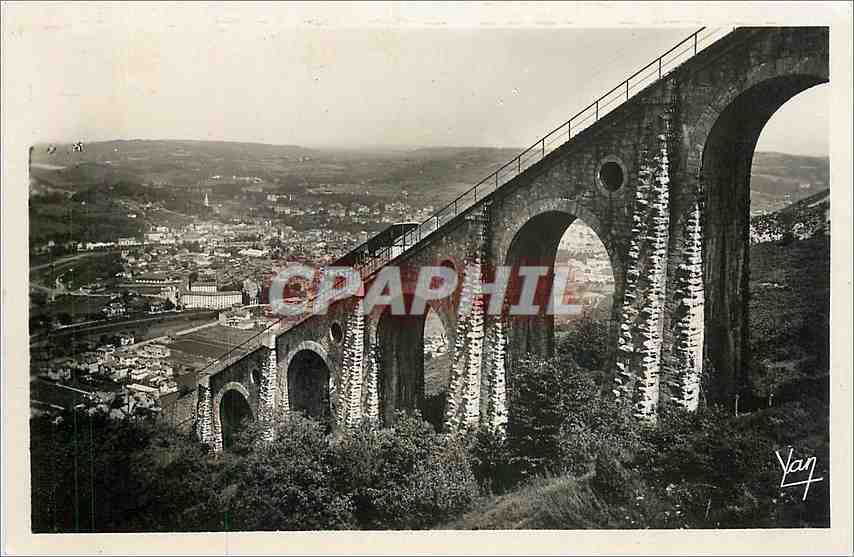 CPA Lourdes Funiculaire du Pic du Jer Le viaduc et la ville 