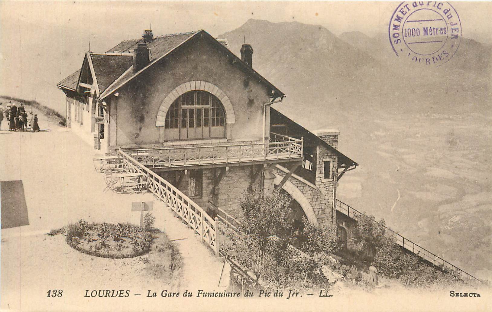 CPA Lourdes La Gare du Funiculaire du Pic du Jer 