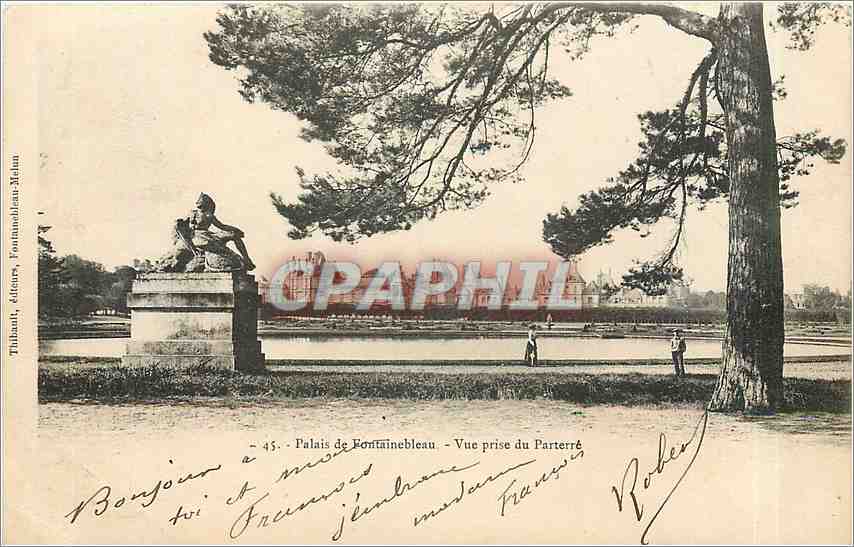 Paleis van Fontainebleau - Uitzicht genomen vanaf het Parterre - Tithanot, uitgever, Fontainebleau - n°45