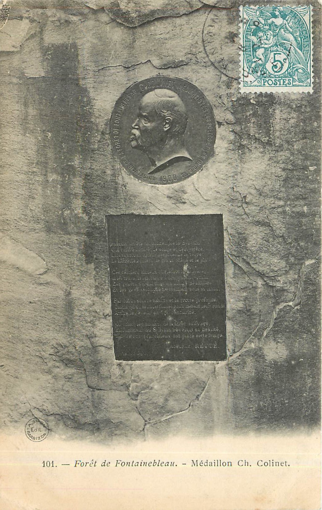 Forêt de Fontainebleau — Medaille Ch. Colinet — Verlag L. Réte