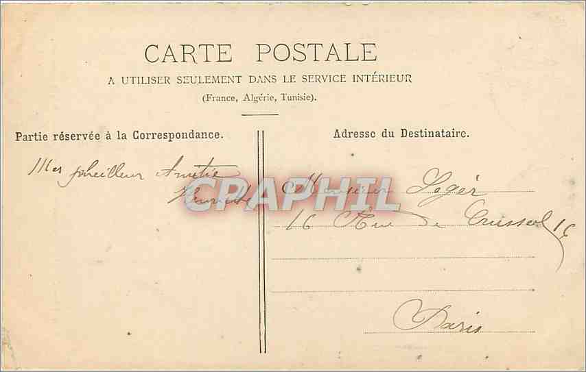 Forêt de Fontainebleau — Medaille Ch. Colinet — Verlag L. Réte — Rückseite