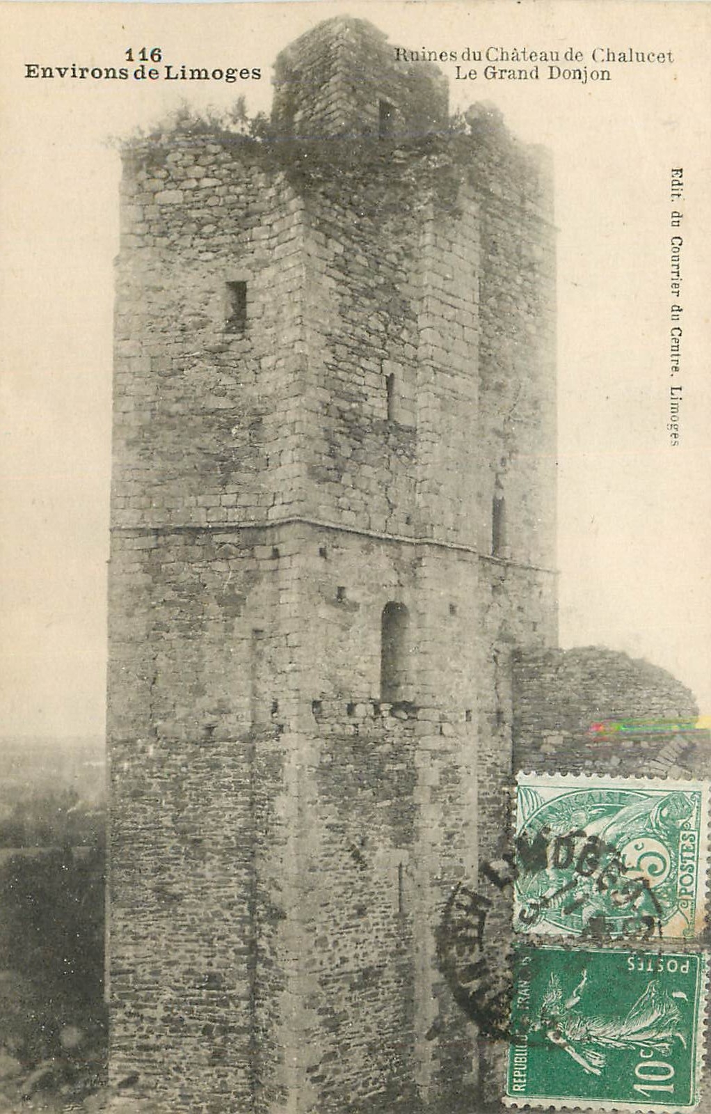 CPA Environs de Limoges Ruines du Chateau de Chalucet Le Grand Donjon 