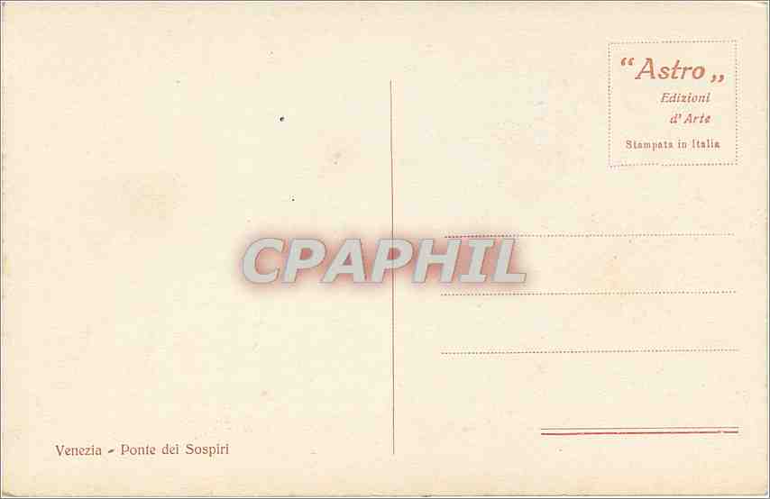 CPA Venezia Ponte del Sospiri  — Rückseite