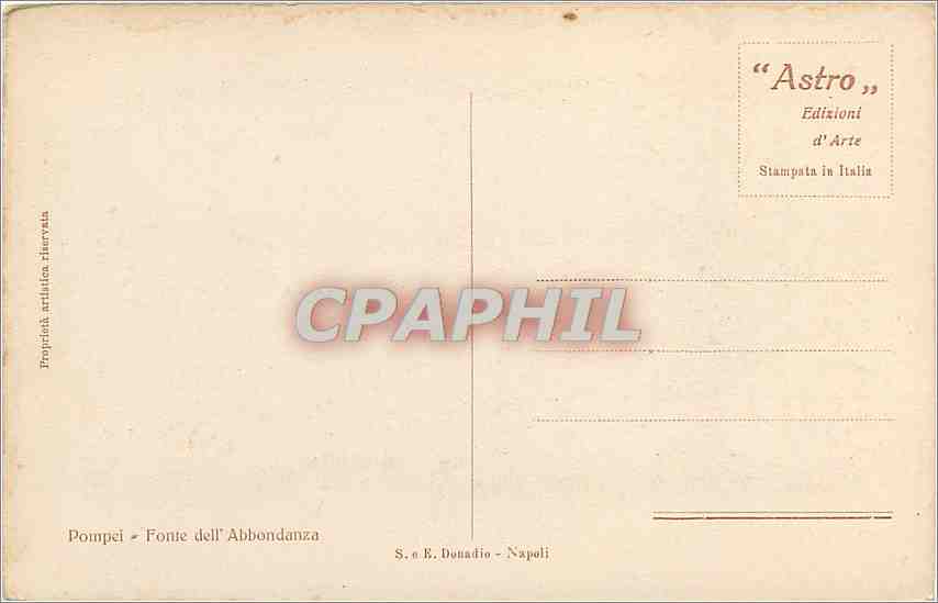 CPA Pompei Fonte dell Abbondanza  — Rückseite