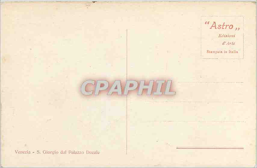 CPA Venezia S Giorgio del Palazzo Ducale  — Rückseite