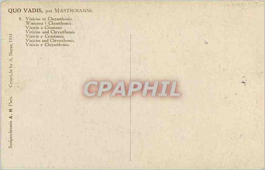 CPA Quo Vadis par Mastroianni  — Rückseite