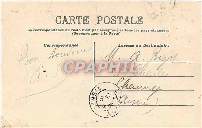 CPA Saint Quentin Vue prise du Beffroi la Basilique  — Rückseite