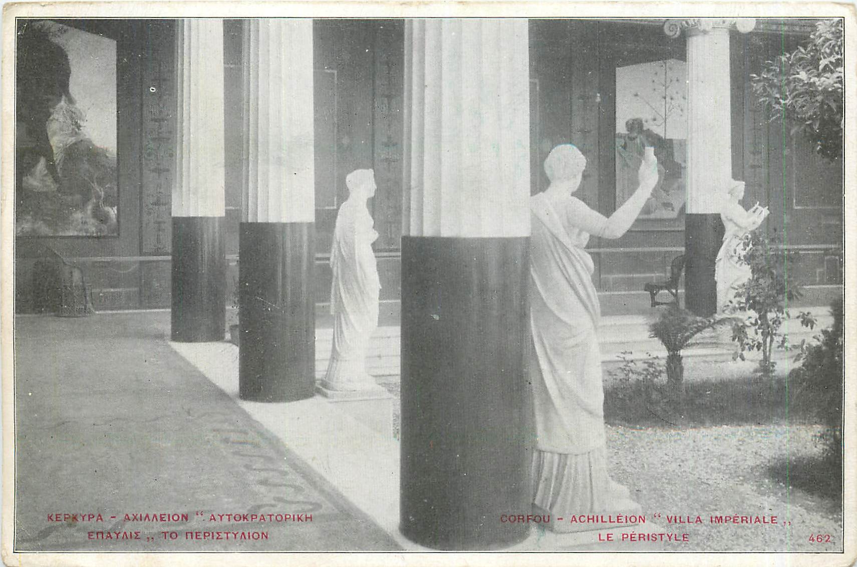 CPA Corfou Achilleion Villa Imperiale Le Peristyle 