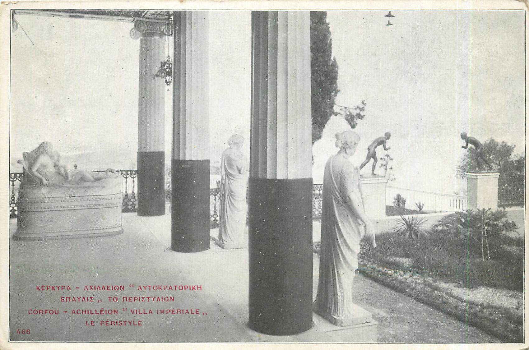 CPA Corfou Achilleion Villa Imperiale Le Peristyle 