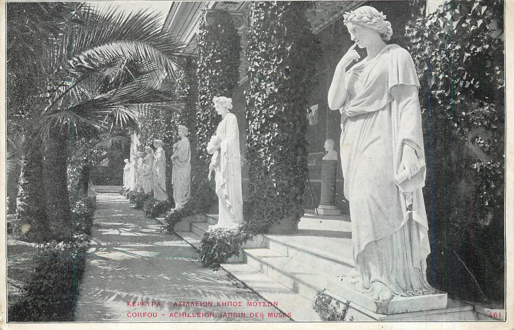 CPA Corfou Achilleion Jardin des Muses 