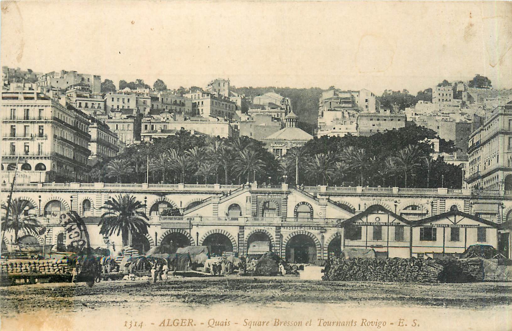 Algéro - Quais - Square Bresson et Tournants Rouvigo — E. S. n°1314