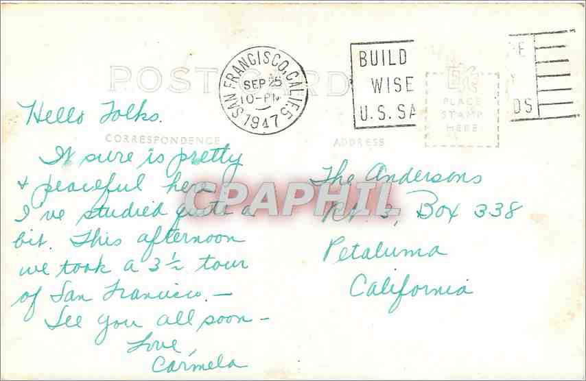 CPA Aero view Christian Science Benevolent Association on Pacific Coast  — Verso