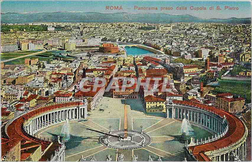 CPA Roma Panorama praso dalla Cupola di S Pietro 