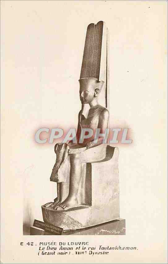 CPA Musee du Louvre Le Dieu Amon et le roi Tautankhamon 