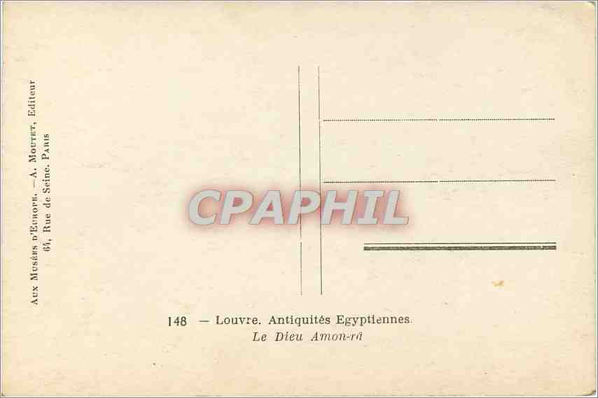 CPA Louvre Antiquites Egyptiennes Le Dieu Amon ra  — Rückseite