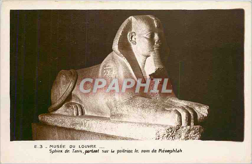 CPA Musee du Louvre Sphinx de Tanis portant sur la poiterine le nom de Menephtah 