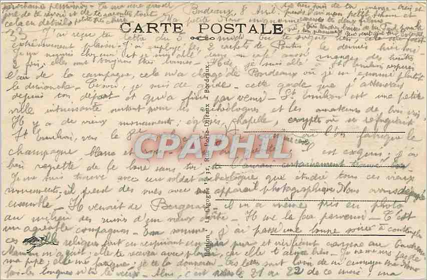 CPA Bordeaux Interieur de l'Eglise Notre Dame  — Verso