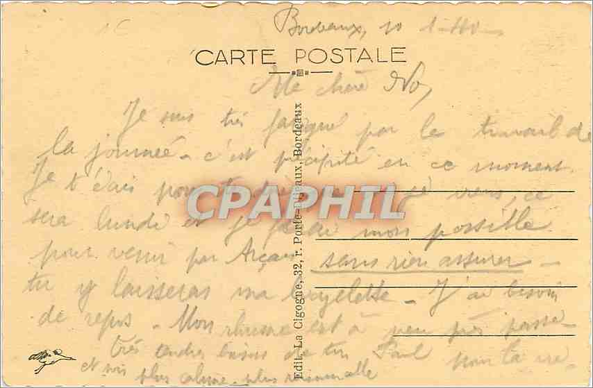 CPA Bordeaux Le Monument des Girondins  — Verso