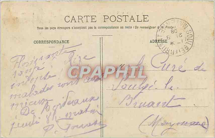 CPA Bordeaux Le Grand Theatre  — Verso